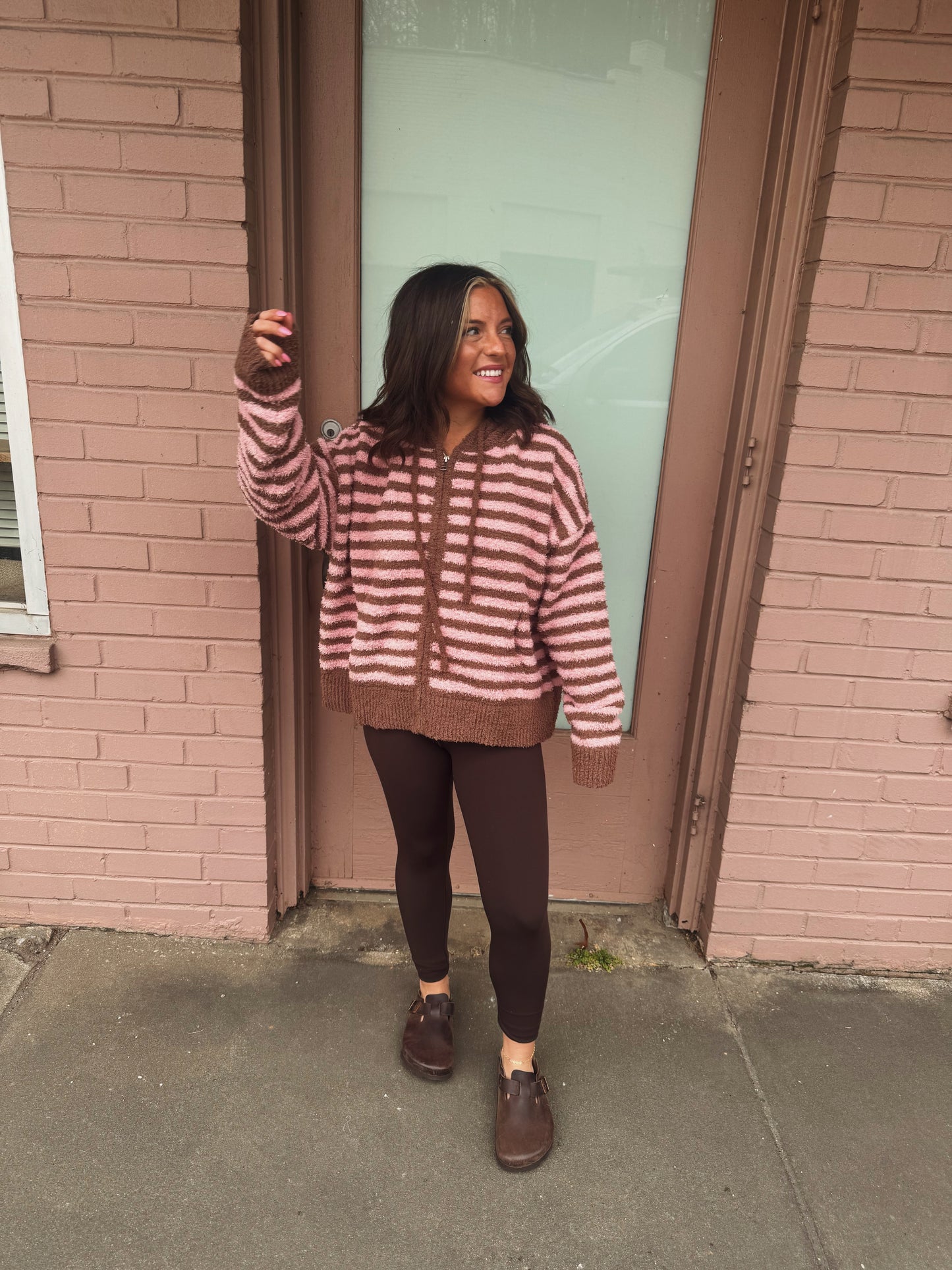 Cupids Cocoa Zip Up Sweater