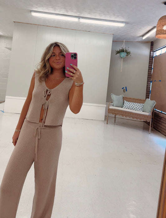 Tan knit set