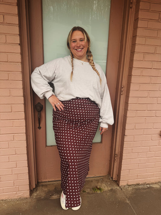 Brown Sugar Midi Skirt *Curve Collection*