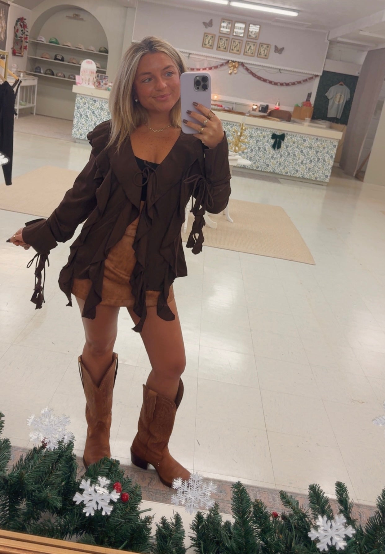 Box Of Chocolates Ruffle Top