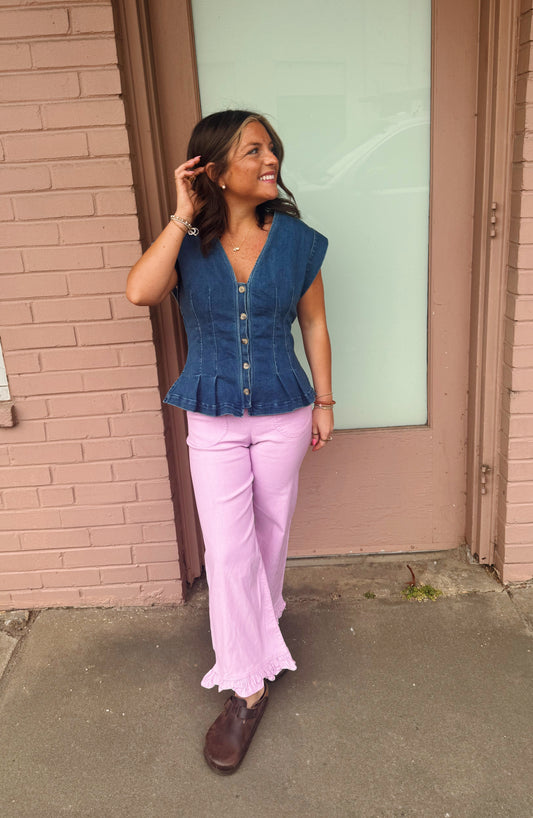 Denim Darling Peplum Top