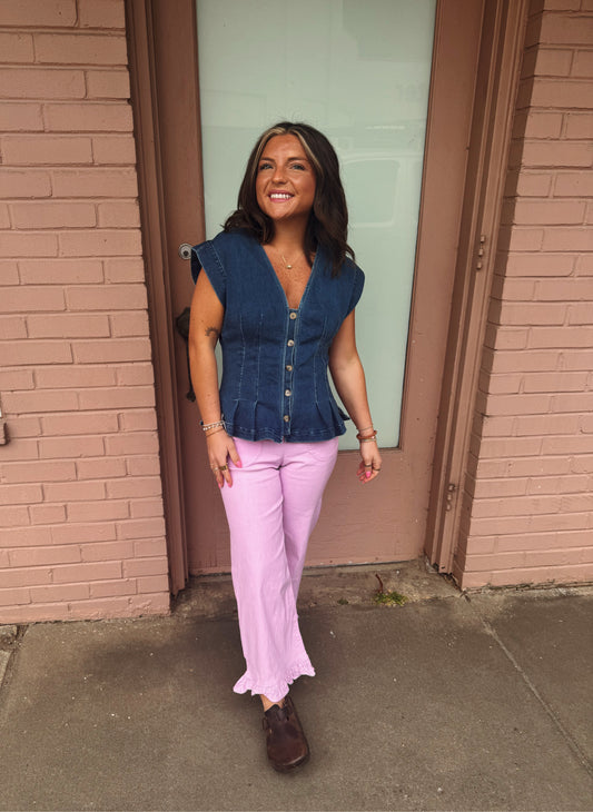 Denim Darling Peplum Top