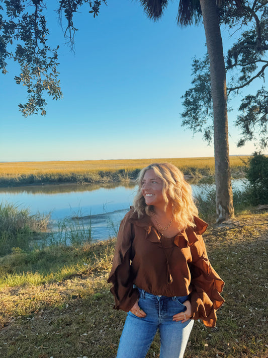Gold Rush Ruffle Top