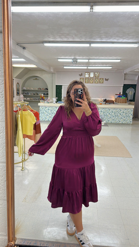 Red Wine Sippin' Midi Dress
