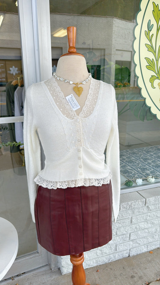 It Was Maroon Leather Mini Skirt