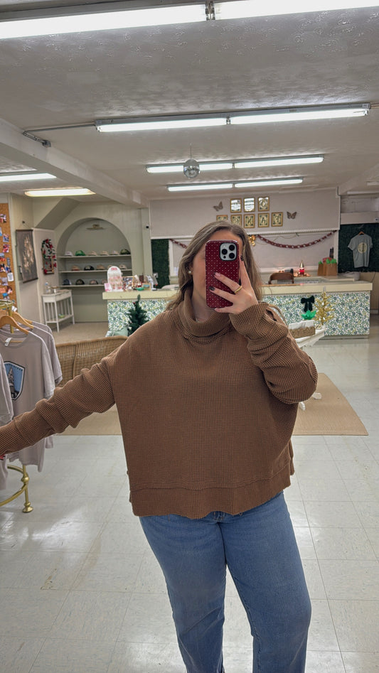 Warm Honey Waffle Knit Sweater *Curve Collection*