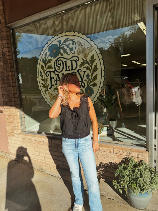 Black Button Down Tank
