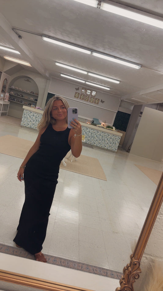 Black midi dress