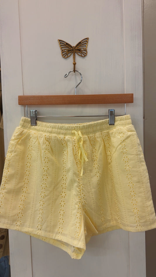 Butter eyelet boxer shorts